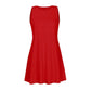 Red sleeveless A-line dress for women, stylish and versatile fashion outfit