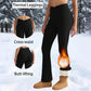 Women's thermal leggings with cross-waist and butt-lifting design, warm fleece-lined for winter snow