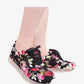 Women's floral print sneakers with black laces and clear sole, stylish fashion footwear