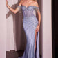 Elegant off-shoulder sequin gown with fringe, high slit, and mermaid silhouette for formal events