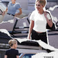 Women’s fashion tops in blue, white, black — stylish short sleeve crop tees with belts and accessories