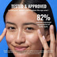 Woman applying eye gel to brighten under eyes, 82% saw improved puffy eye appearance