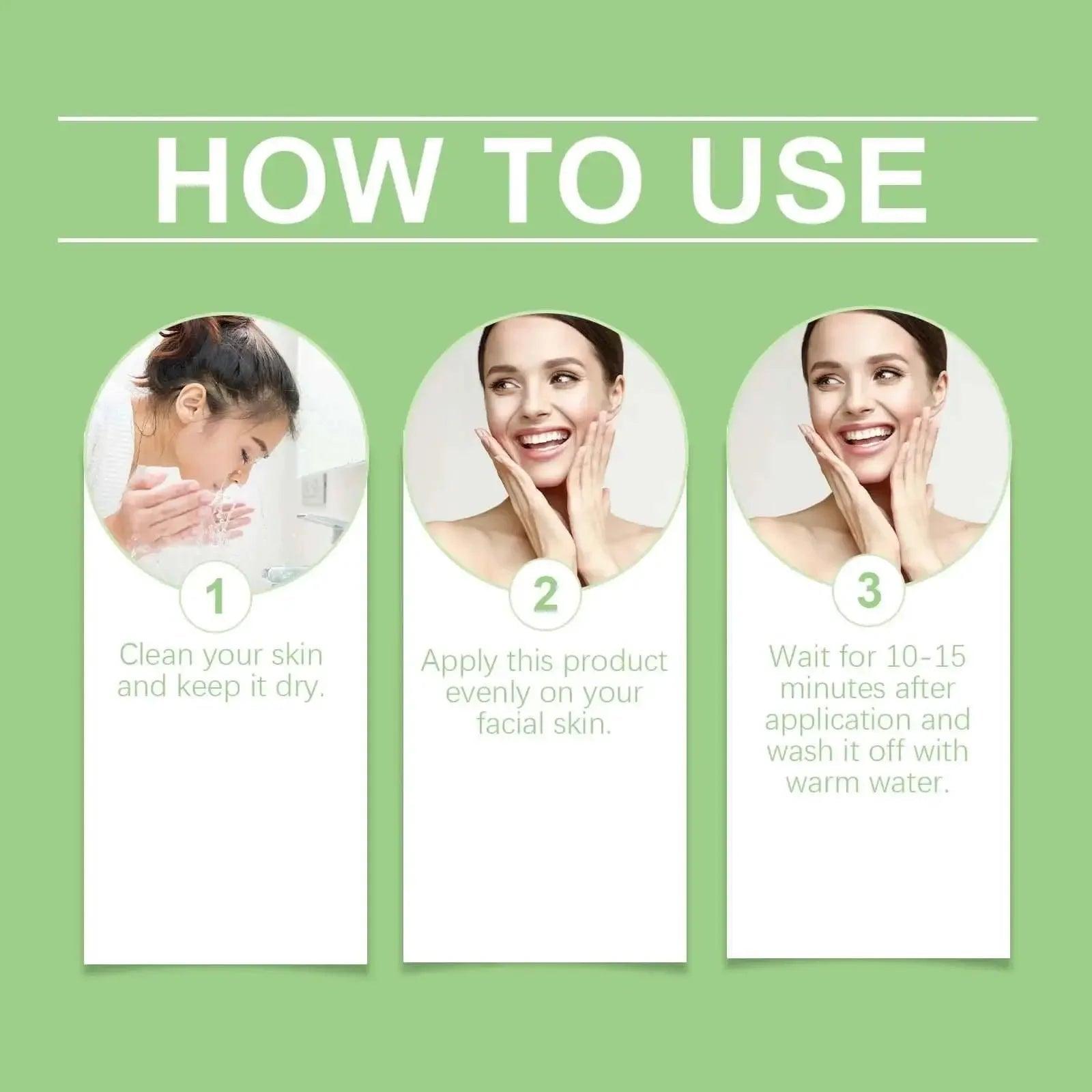 Facial skincare routine: clean, apply product, wait 10-15 mins, wash off — beauty & fashion guide