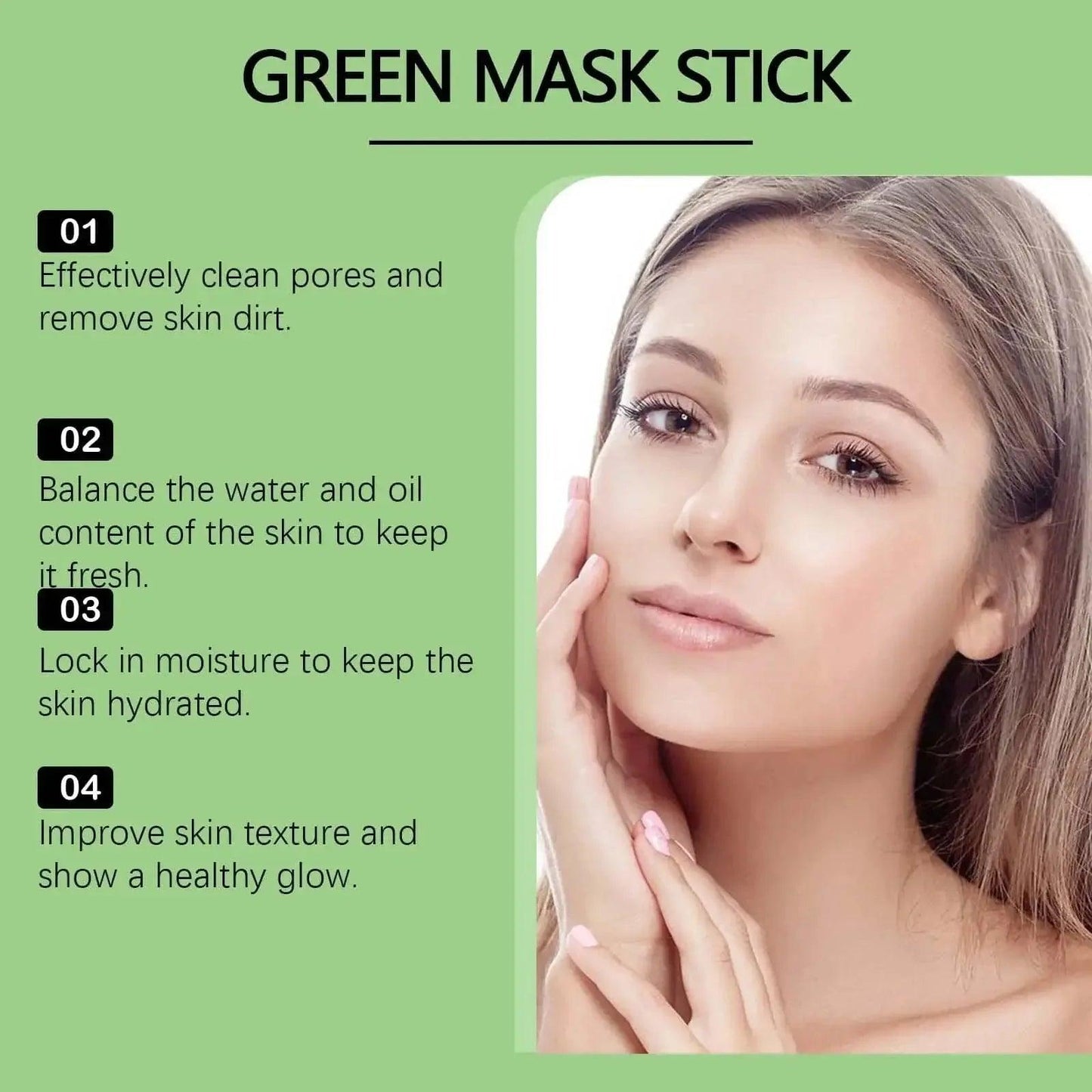 Green Mask Stick for clean pores, hydrated skin & healthy glow – women’s beauty skincare