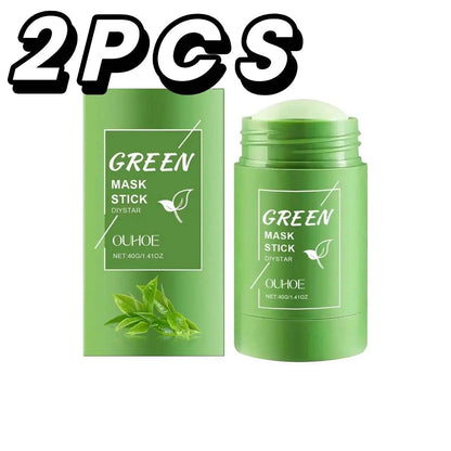 2PCS Green Mask Stick for face care, natural leaf design, 40g each, beauty skincare product