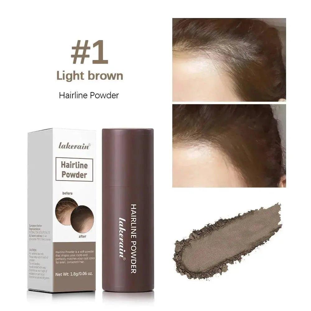 Light brown hairline powder for natural root touch-up, conceals thinning hair, #1 shade