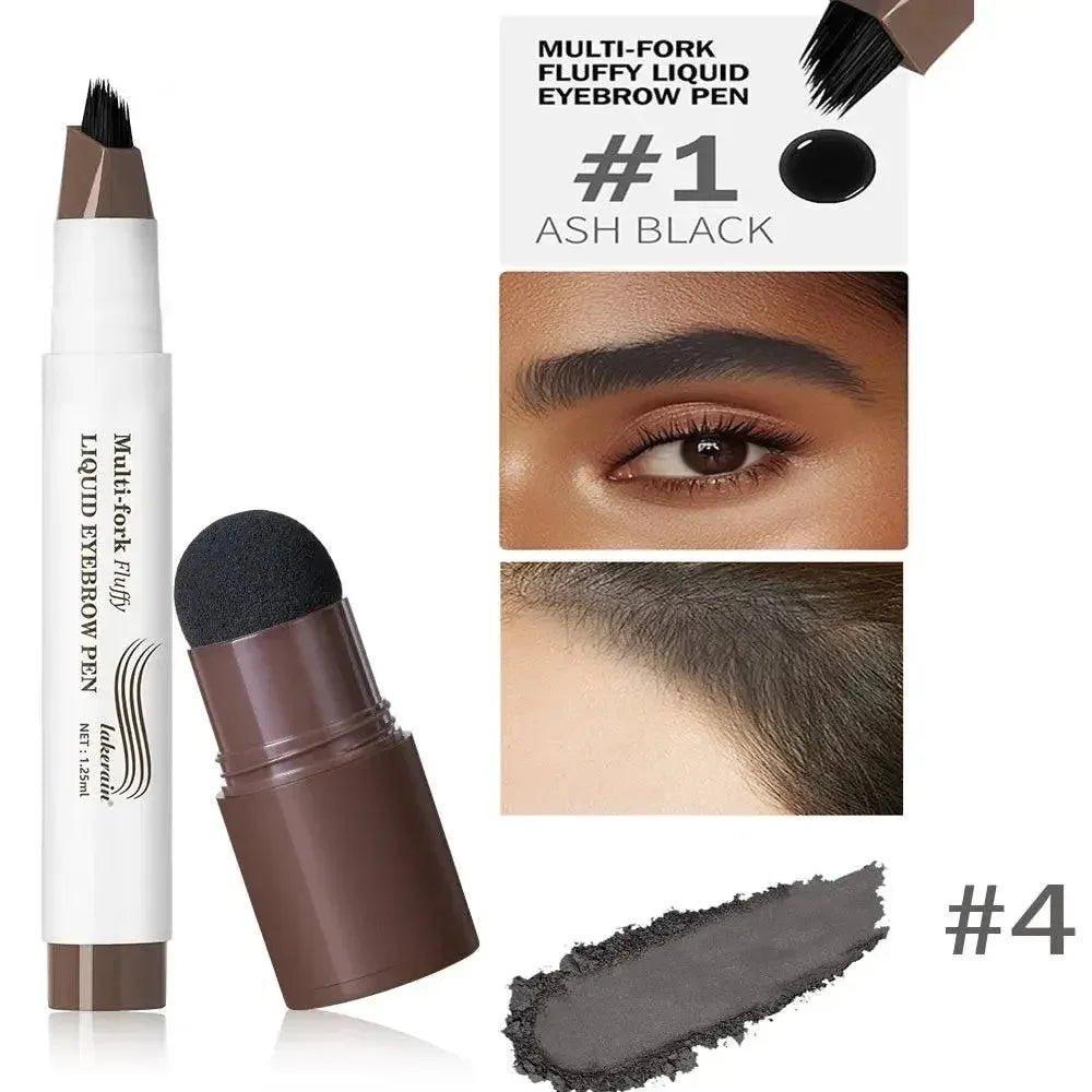 Multi-fork fluffy liquid eyebrow pen in Ash Black,打造自然浓密眉妆，适合日常美妆