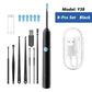 Black Y38 8-piece electric toothbrush set with USB charger and replacement heads