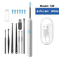 White Y38 8-piece electric toothbrush set with USB charger and brush heads