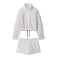 Women's polka dot crop top and shorts set, stylish fashion outfit
