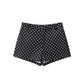 Black and white polka dot women's high-waisted shorts, stylish fashion bottoms for summer outfits