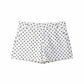 White polka dot women's shorts with black dots, high waist, fashion summer wear