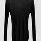 Black long sleeve lace top for women, stylish fashion blouse with sheer detail