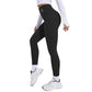 Black high-waisted leggings with logo, paired with white top and sneakers for women's fashion