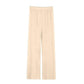 Beige wide-leg women's lounge pants with elastic waistband, soft fabric, casual comfort wear