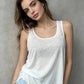 White women's tank top with relaxed fit, ideal for casual fashion and everyday wear