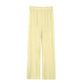 Light yellow wide-leg women's fashion pants with elastic waistband