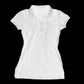 White women's polo shirt with short sleeves and button placket, stylish fashion top