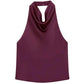 Elegant burgundy sleeveless top with cowl neckline, perfect for women's fashion and stylish outfits.