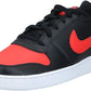Black and red Nike sneaker with white sole, women's fashion footwear