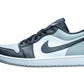 Women's black and white low-top sneaker with Nike swoosh and Jumpman logo, casual fashion footwear