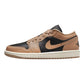 Women's tan and black low-top sneaker with Nike swoosh, casual fashion footwear