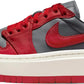 Red and gray Nike Air Jordan 1 low platform sneaker for women's fashion