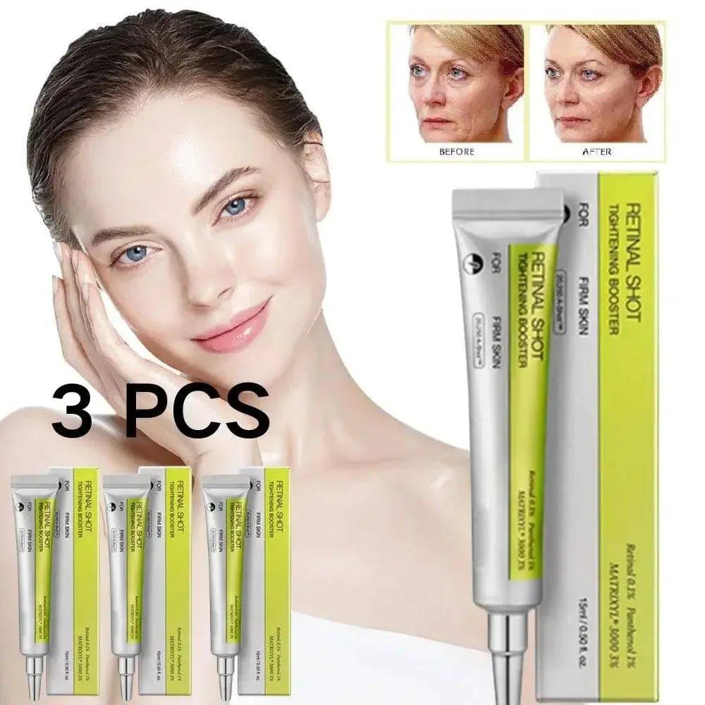 Retinal Shot Tightening Booster for firm skin, 3 pcs facial serum with before-after results
