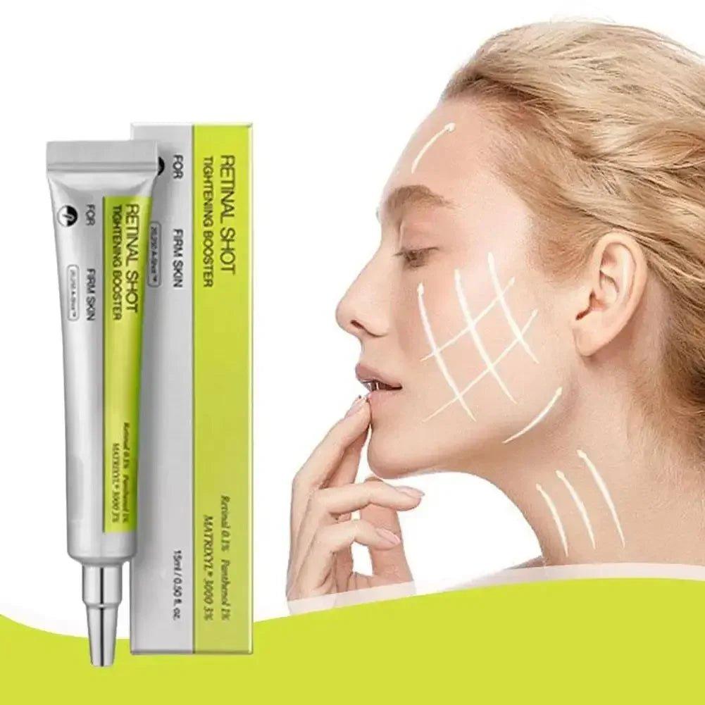 Retinal Shot Tightening Booster for firm skin, anti-aging facial treatment with visible lifting effects
