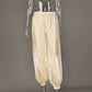Cream metallic balloon pants with elastic waist and cuffs, women's fashion