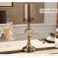 Elegant brass candlestick holder with crystal accents for luxury home decor and romantic dining settings