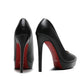 Black high heels with red soles, women's fashion footwear
