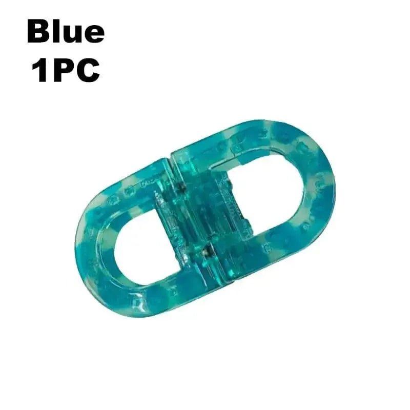 Blue translucent plastic buckle for fashion accessories, 1 piece