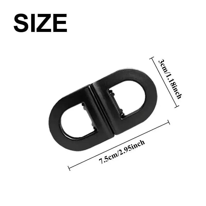 Black metal D-ring buckle for bags, 7.5cm x 3cm, fashion accessory hardware