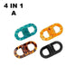 4-in-1 hair clips in blue, orange, tortoise, and black for women's fashion styling
