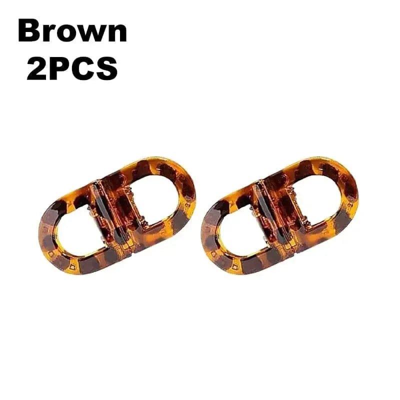 Brown tortoiseshell hair clips, 2pcs, stylish women's fashion accessories for everyday wear