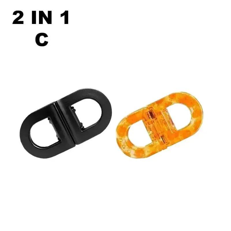2 in 1 black and orange plastic bag clips for fashion accessories storage