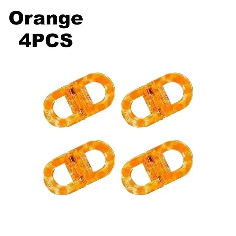 Orange 4PCS plastic buckles for fashion accessories, DIY crafts, or bag straps