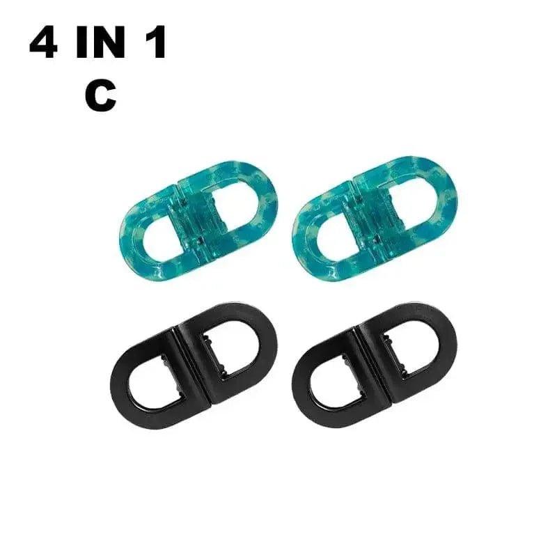 4 in 1 adjustable strap buckles, teal and black, for bags or accessories
