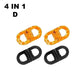 4-in-1 plastic buckles in orange and black for bags or straps
