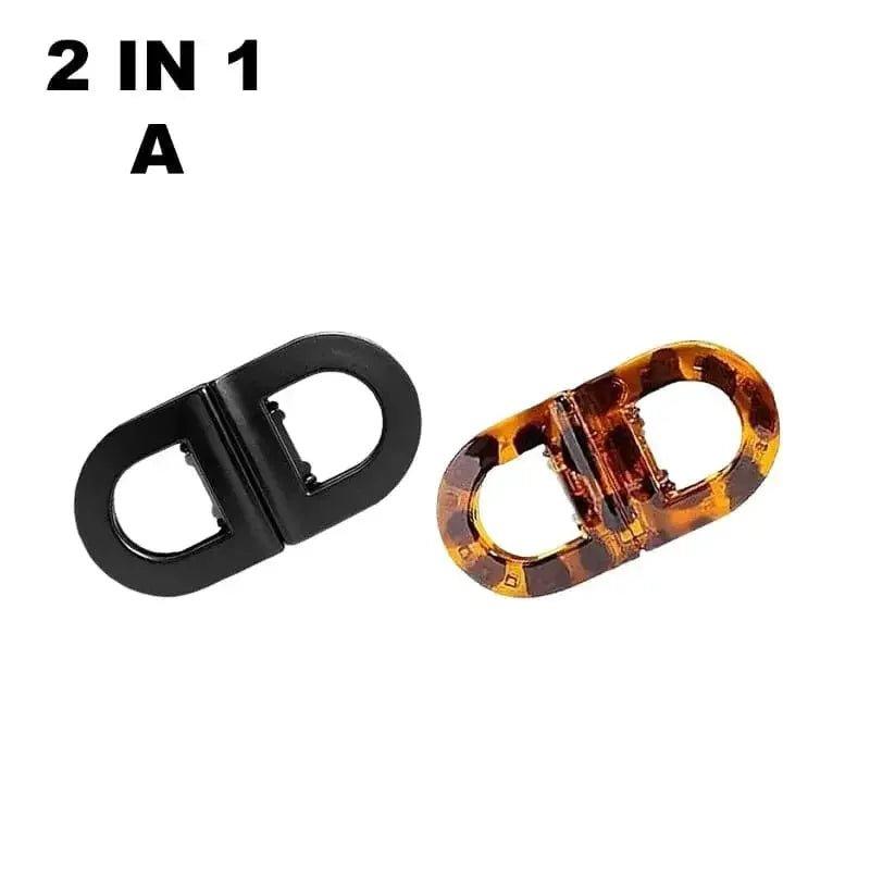 2-in-1 hair clips: black and tortoiseshell snap clips for women’s fashion styling