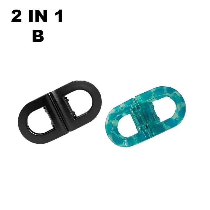 2-in-1 bag clasps in black and teal, versatile fashion accessories for purses and totes