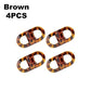 Brown tortoiseshell hair clips, 4pcs set for women's fashion styling