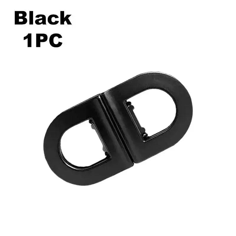 Black metal D-ring buckle for bags and straps, 1 piece