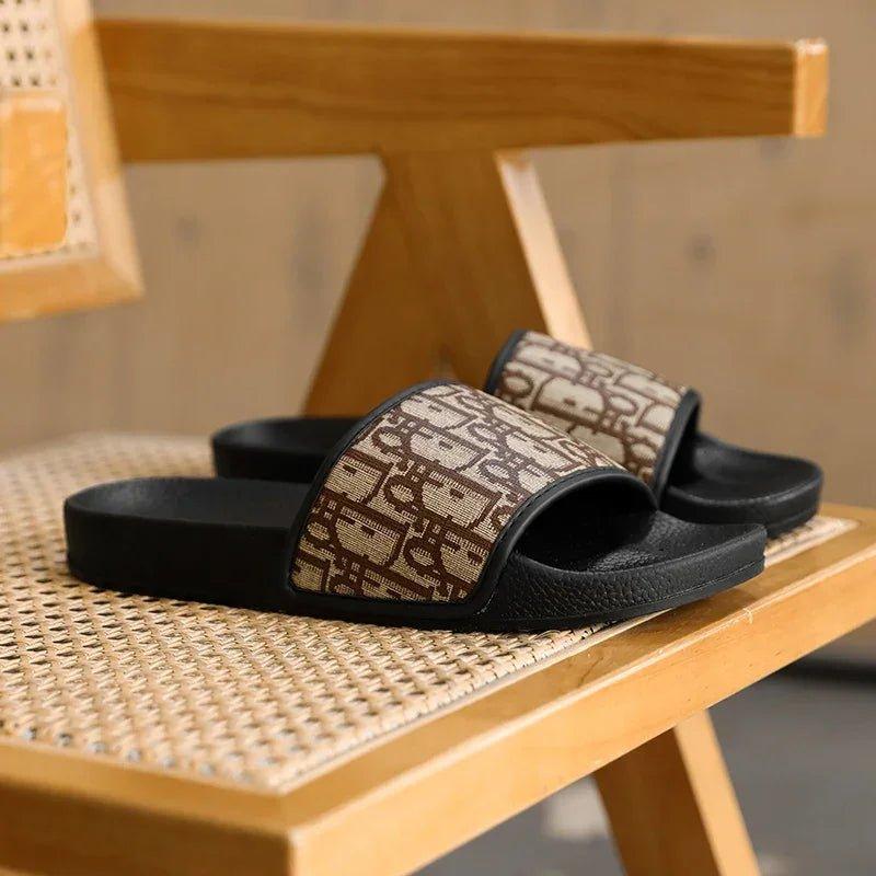 Men's Home Slippers Lightweight Summer New Style Flat and Worn Casual Retro Patterned Anti - slip Quick - drying Sandals - Womans Fashion