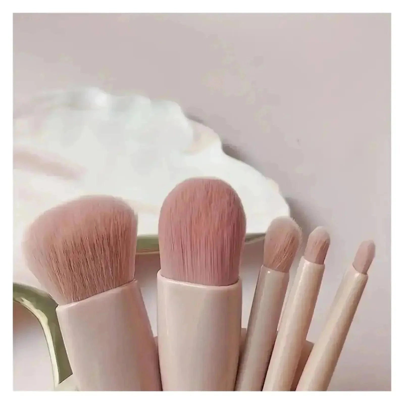 Mini Makeup Brush Set with Mirror - Womans Fashion