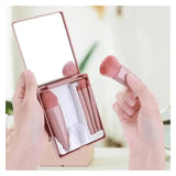 Mini Makeup Brush Set with Mirror - Womans Fashion