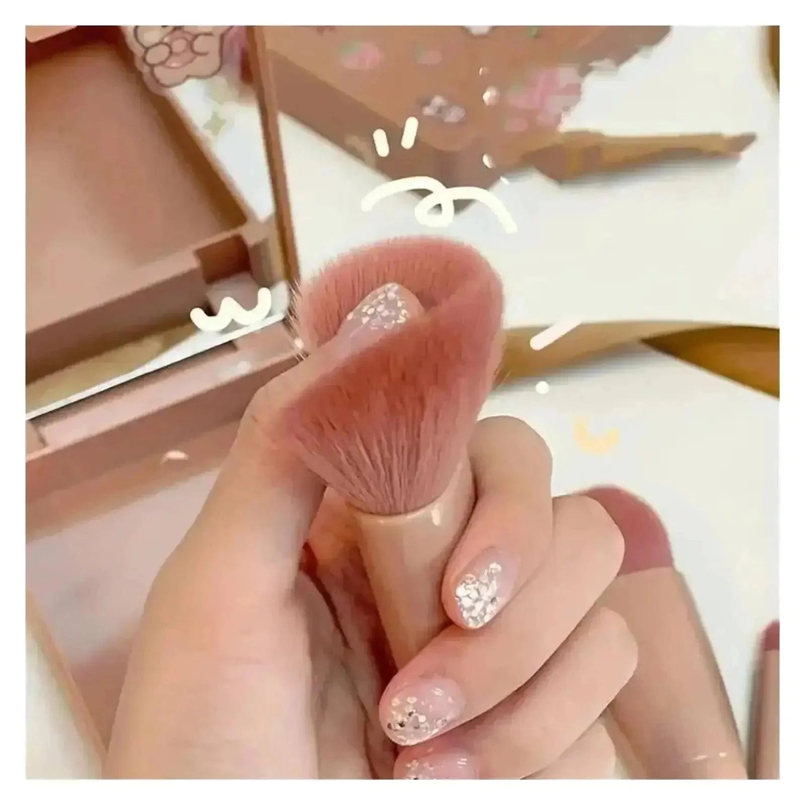 Mini Makeup Brush Set with Mirror - Womans Fashion