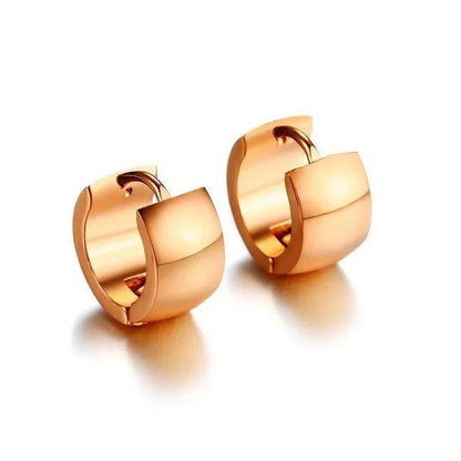 Rose gold hoop earrings for women, stylish fashion jewelry