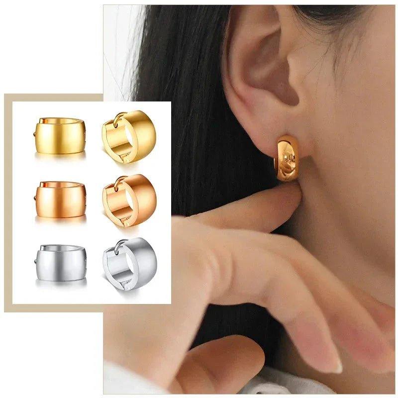 Gold, rose gold, and silver hoop earrings for women — stylish fashion jewelry